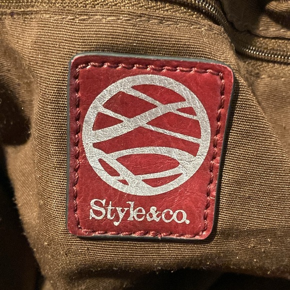 Glossy, deep-red shoulder bag by Style &Co. - Picture 6 of 8